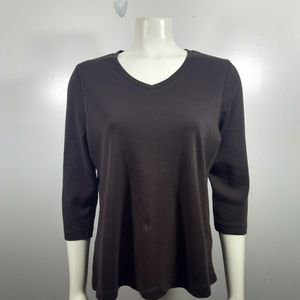 Carroll Reed Brown ¾Sleeve Blouse